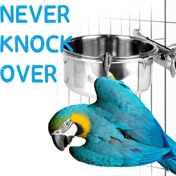 Чаша за храна за папагали, купа за храна от неръждаема стомана, кутия за храна, купа за храна, корито за вода, специална храна за птици, чаша против пръскане