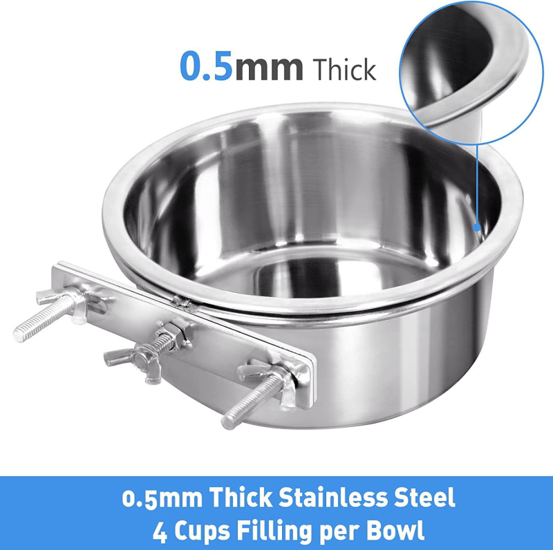 Чаша за храна за папагали, купа за храна от неръждаема стомана, кутия за храна, купа за храна, корито за вода, специална храна за птици, чаша против пръскане