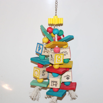 Играчка за птици папагал, доставки през граница, популярни на склад на едро, цветни цифрови дървени блокове, строителни блокове, образователни играчки за птици