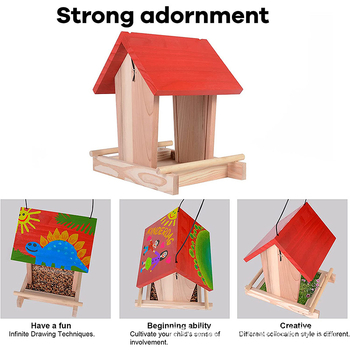 Kūrybingas medinis paukščio lizdas, medinis paukščių narvelis, paukščių lesyklėlė, paukščių namelis, lauko paukščių lesyklėlė, kolibrių lesyklėlė