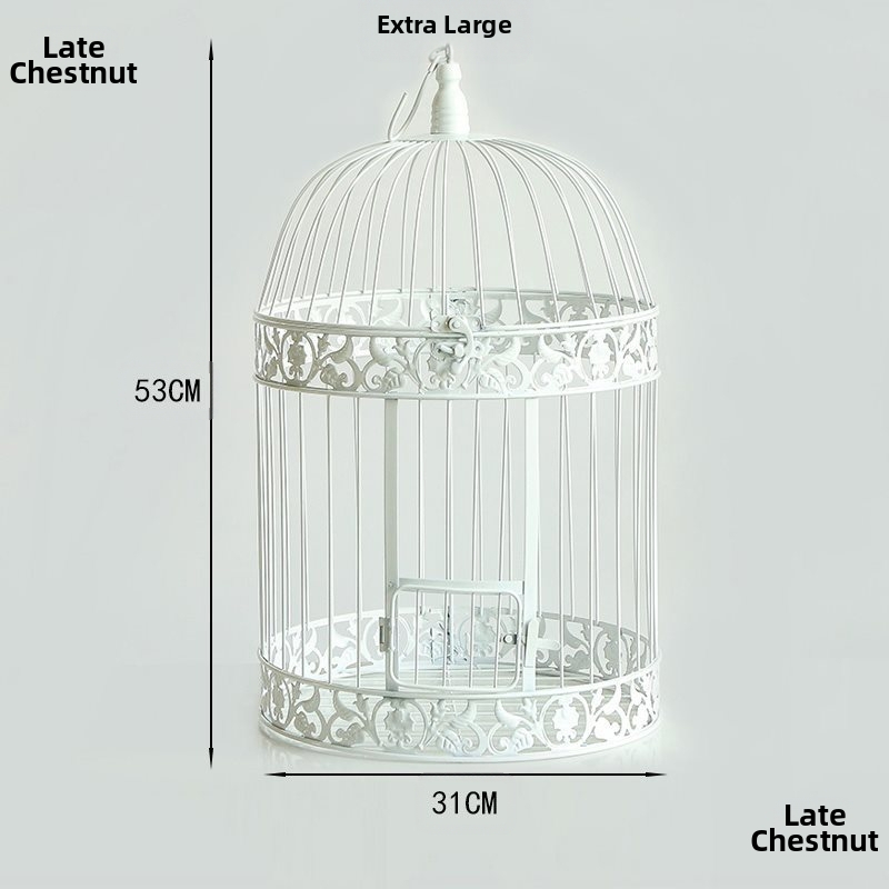 Железни декорации в европейски стил, птича клетка, бял прозорец, фотография, обзавеждане, реквизит, хотел, сватба, месести ретро орнаменти