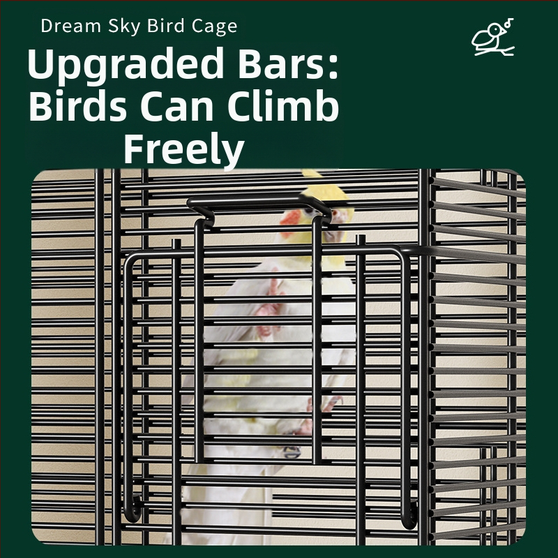 Клетка за папагал, голяма, телена, домакинска декоративна, божур Xuanfeng, двуетажна, вила, изключително голяма, хоризонтална, метална, телена клетка