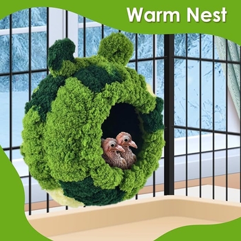 Трансгранично ново птиче гнездо Топло коралово кадифено плюшено птиче гнездо Аксесоари за клетка за папагал Висящо плюшено птиче гнездо