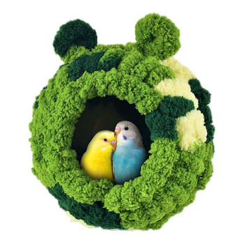 Трансгранично ново птиче гнездо Топло коралово кадифено плюшено птиче гнездо Аксесоари за клетка за папагал Висящо плюшено птиче гнездо