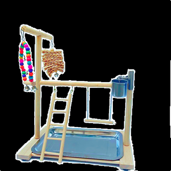 Малка и средна по размер дървена рамка за папагали, интерактивна стойка за станция, люлка за детска площадка, стълба за катерене, матирано дърво от зантоксилум, бар, стойка за птици