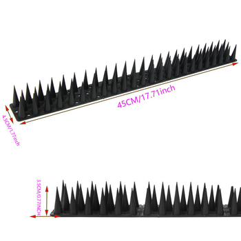 Amazon Черен 3.5CM висок 45CM извит антикотешки трън за задвижване на котка трън улов за котка плаши котка цветна кутия 12 броя антиптичи трън