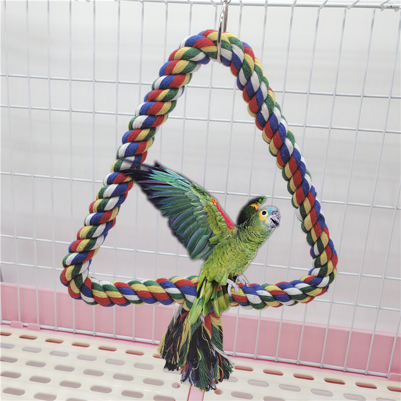 Papūgos laipiojimo virvė, paukščių stoties strypas, medvilninė virvė, pasukamos kopėčios, kryžminis kraštas, naminių paukščių reikmenys, papūgos paukščių stovas