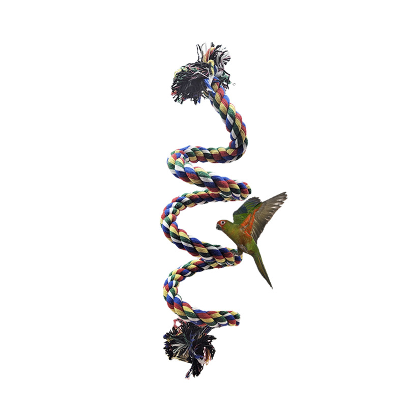 Papūgos laipiojimo virvė, paukščių stoties strypas, medvilninė virvė, pasukamos kopėčios, kryžminis kraštas, naminių paukščių reikmenys, papūgos paukščių stovas