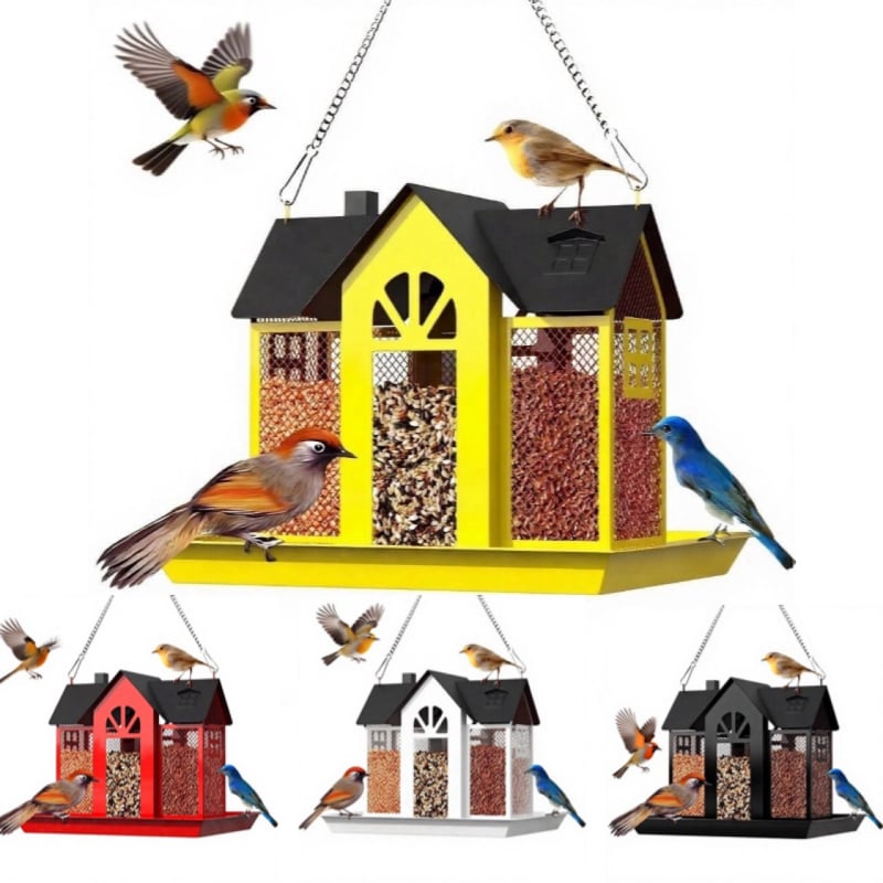 Hrănitoare pentru păsări transfrontalieră nouă, leagăn creativ, curte metalică, hrănitoare pentru veverițe, colibri, decorațiuni suspendate în aer liber