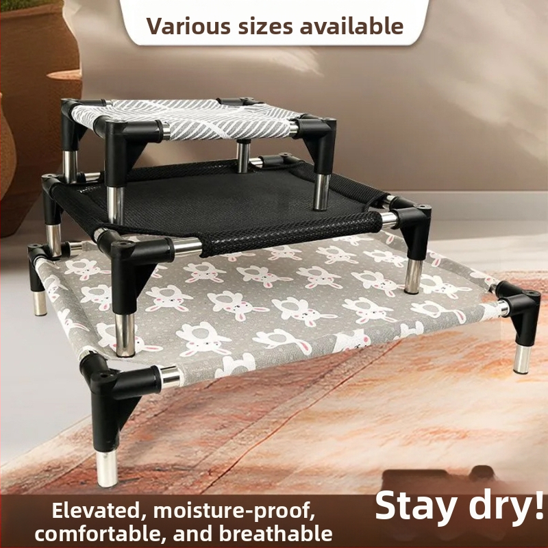 Ново котешко гнездо от неръждаема стомана, подвижно и миещо се, дишащо, влагоустойчиво къмпинг легло за домашни любимци, лятно легло за малко куче, гнездо за домашни любимци