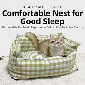 Kennel Four Seasons universaalne kassipesa väikesele, keskmisele ja suurele koerale ruuduline koeramatt soe koeravoodi lemmikloomale