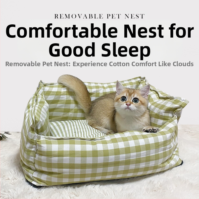 Kennel Four Seasons universaalne kassipesa väikesele, keskmisele ja suurele koerale ruuduline koeramatt soe koeravoodi lemmikloomale