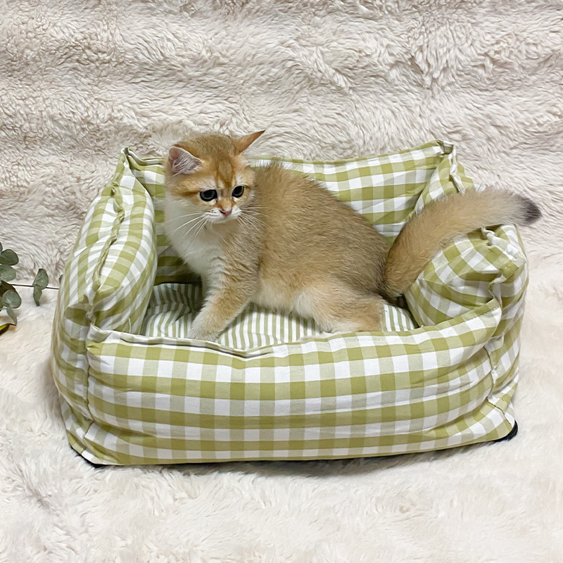 Kennel Four Seasons universaalne kassipesa väikesele, keskmisele ja suurele koerale ruuduline koeramatt soe koeravoodi lemmikloomale