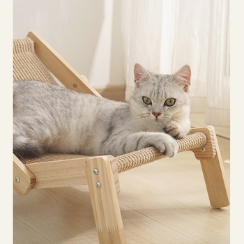 Ανακλινόμενη αιώρα για γάτες από σιζάλ, κούνια για γάτες, καρέκλα για γάτες, πλαίσιο αναρρίχησης, καλοκαιρινή φωλιά γάτας, αντιπιτυριδική ξυστό για γάτες