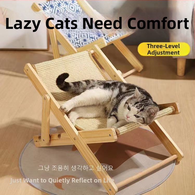 Szizál macska fekvőfotel függőágy bölcső macskaszék macskakanapé mászóka játék nyári macskafészek korpásodásmentes macska kaparódeszka