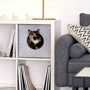 Διασυνοριακή φωλιά κατοικίδιων ζώων από τσόχα, φωλιά γάτας με αφαιρούμενο και πλενόμενο χαλάκι από τσόχα, φωλιά κατοικίδιων ζώων από τσόχα, φωλιά γάτας από τσόχα, χονδρική, προσαρμοσμένη