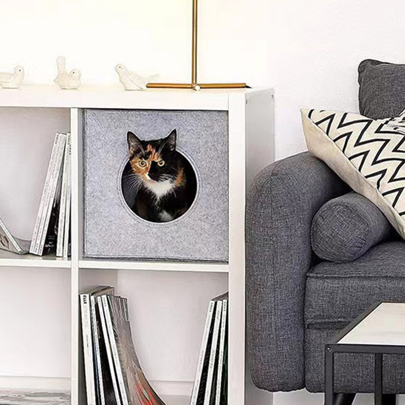 Prekogranično gnijezdo od filca za kućne ljubimce, mačje gnijezdo s podlogom koja se može ukloniti i prati, gnijezdo od filca za kućne ljubimce, veliko i po mjeri