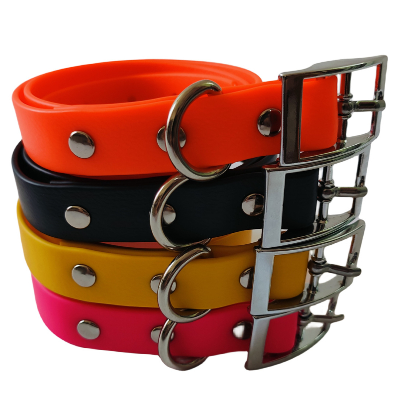 Tarpvalstybinis naminių šunų guminis reljefinis antkaklis, PVC, vandeniui atsparus ir apsaugantis nuo užsiteršimo, reguliuojamas dideliems, vidutinio ir mažo dydžio šunims