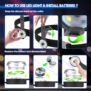 Нощна лампа против изгубване на кучета, нощна лампа за разходка, светеща висулка, LED лампа за разходка на кучета, светеща лампа за кученца, нощна безопасност за домашни любимци
