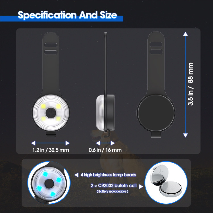 Нощна лампа против изгубване на кучета, нощна лампа за разходка, светеща висулка, LED лампа за разходка на кучета, светеща лампа за кученца, нощна безопасност за домашни любимци