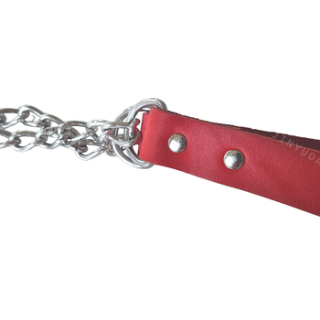 Nerūdijančio plieno odinis šunų antkaklis, argono lanko suvirinimas, besiūlė plieninė grandinė, trikampė, P grandinės galvutės sluoksnis, karvės odos, atspari sprogimui