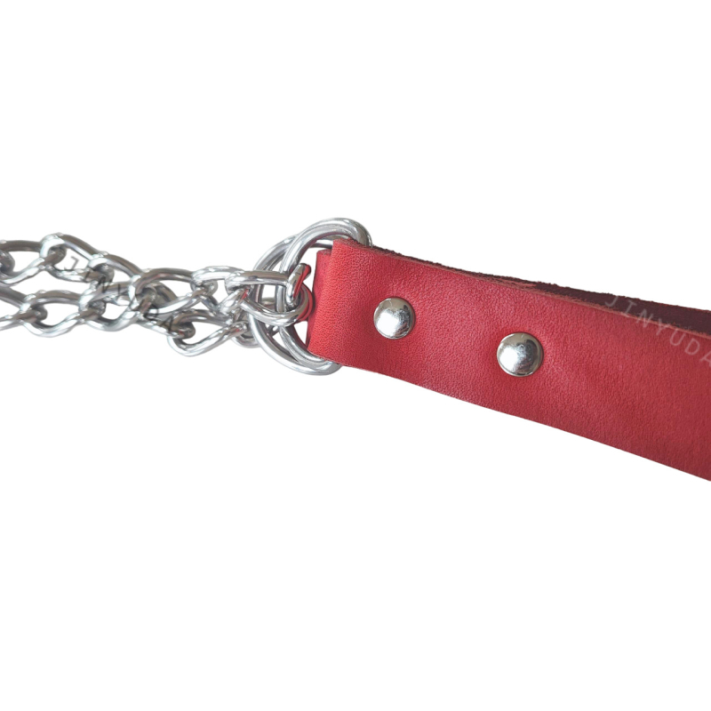 Nerūdijančio plieno odinis šunų antkaklis, argono lanko suvirinimas, besiūlė plieninė grandinė, trikampė, P grandinės galvutės sluoksnis, karvės odos, atspari sprogimui