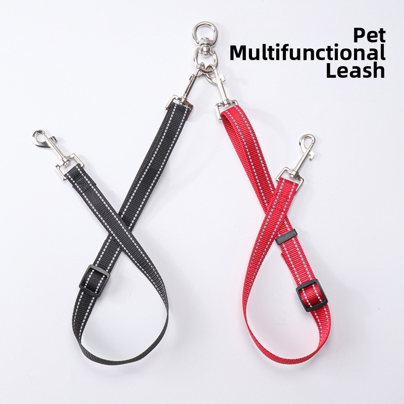 Amazon cross-border explosion двупосочно отразяващо регулируемо без заплитане, подвижно 2-в-1 въже за много кучета