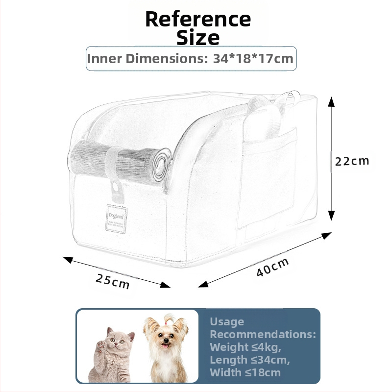 Клетка за кола за котки и кучета с централен контрол, възглавница за гнездо за домашни любимци, универсална седалка за домашни любимци, преносима чанта за кола за кучета