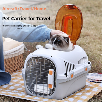 Moodne väljasõiduga lemmikloomade õhukast kaasaskantav kassi õhukast katuseaknaga koera lennuki saadetise kasti hulgimüük