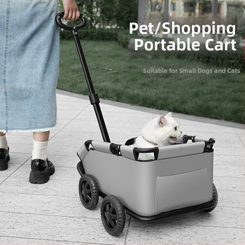 Lemmikloomakäru Koerte väljaskäimiseks Kokkupandav kerge Toiduostukäru Väikese ja keskmise suurusega koerakäru Koerte jalutuskäru Kassikäru Koerte veetav käru