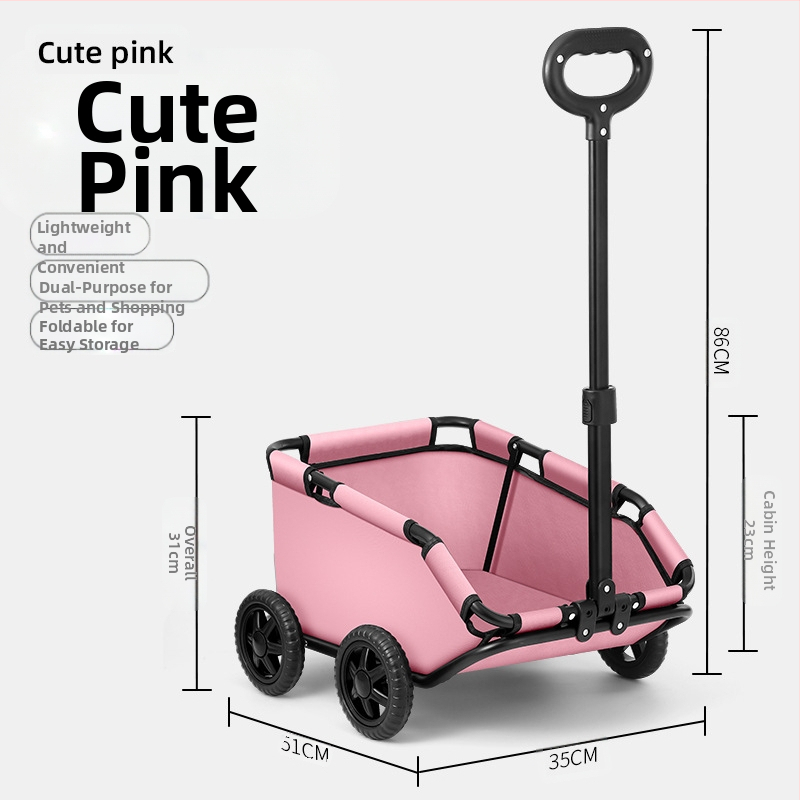 Lemmikloomakäru Koerte väljaskäimiseks Kokkupandav kerge Toiduostukäru Väikese ja keskmise suurusega koerakäru Koerte jalutuskäru Kassikäru Koerte veetav käru