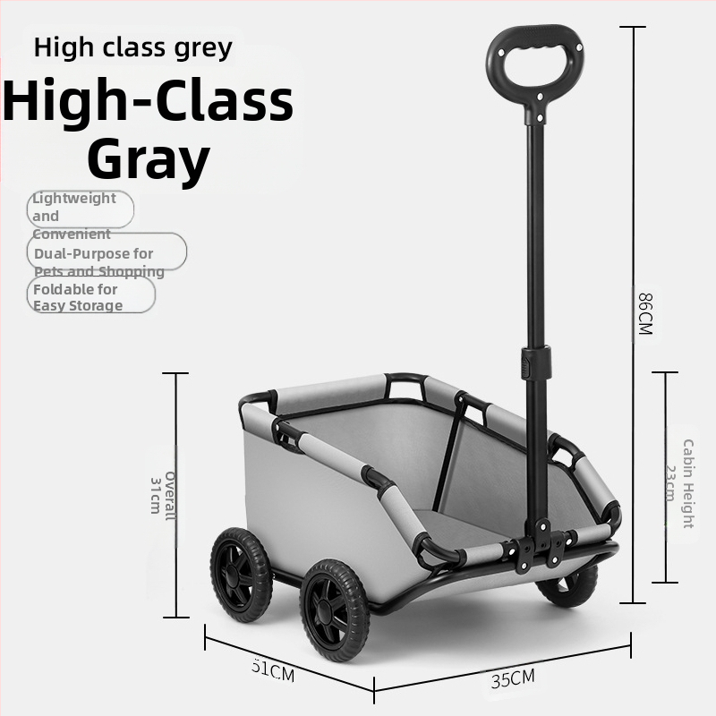Lemmikloomakäru Koerte väljaskäimiseks Kokkupandav kerge Toiduostukäru Väikese ja keskmise suurusega koerakäru Koerte jalutuskäru Kassikäru Koerte veetav käru