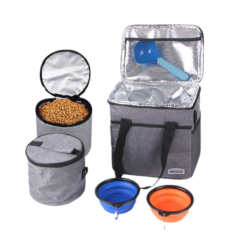 Нова преносима чанта за кучешки принадлежности, костюм за пътуване, чанта за закуски, чанта за кучешка храна, костюм за домашни любимци, костюм за кучешки принадлежности