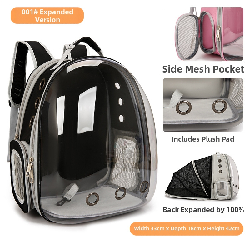 Kassikoti lemmiklooma seljakott väljaminev kaasaskantav läbipaistev kosmosekapsli lemmiklooma kott panoraamvaatega kassitarbed hingav seljakott