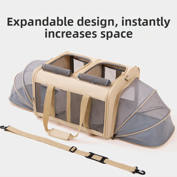 Kassikott Väljaminev kaasaskantav laiendatav käekott Kahe kassiga luukpäraga isoleeritud kokkupandav õlakott ristikere lemmikloomale