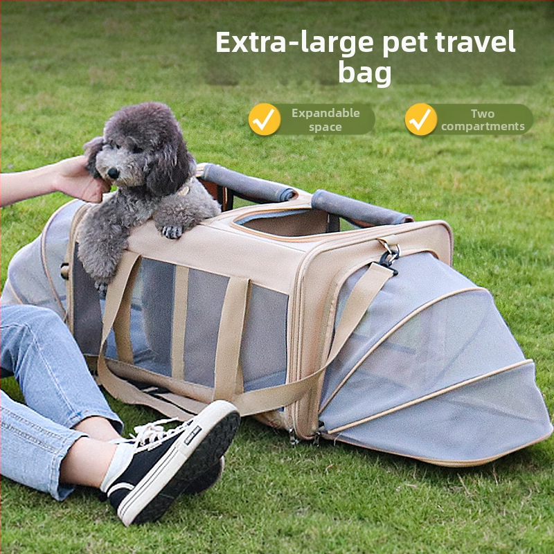 Чанта за котки, преносима, разширяема, сгъваема, за две котки, хечбек, изолирана, сгъваема, през рамо, чанта за домашни любимци