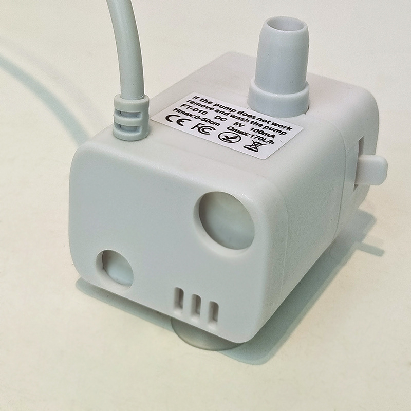 Vandens dozatoriaus priedai, vandens pompa, USB5V, su medvilne ir šviesa, reguliuojamas vandens srautas, vandens išėjimas, tylus, bešepetis