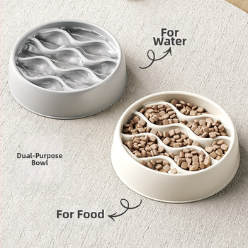 Suure mahutavusega kassikauss, paksendatud kassikauss, pritsmekindel topeltkauss, lemmikloomatoidukauss, toidukauss, aeglaselt sööv kauss, lämbumisvastane aeglase toidu kauss