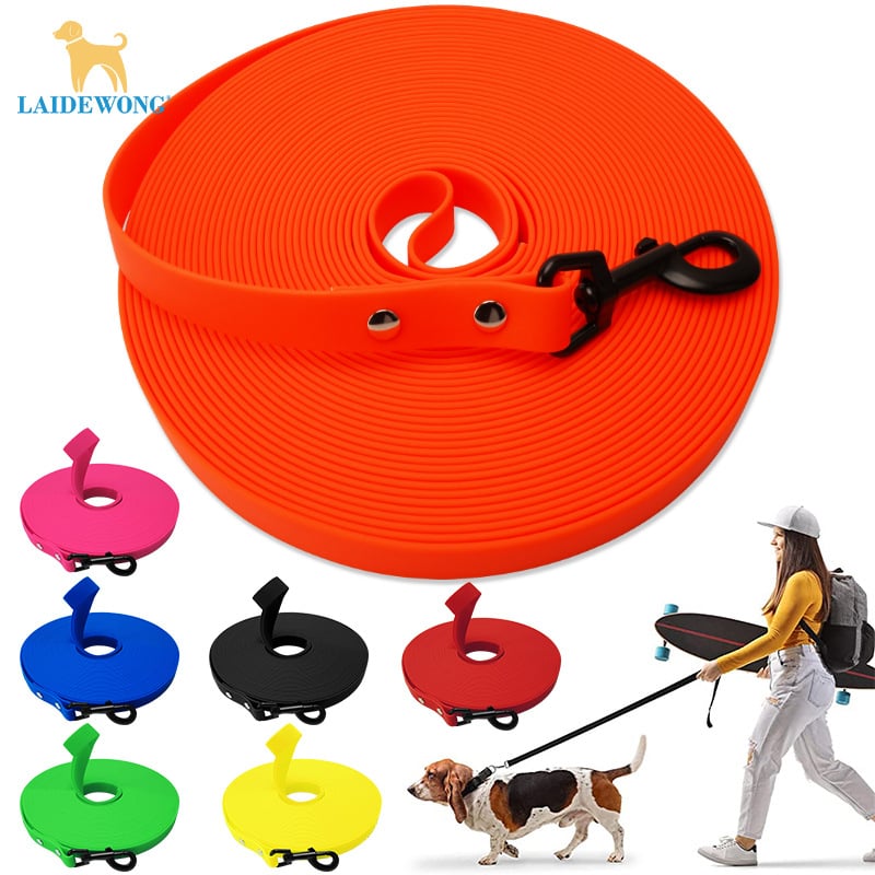Spot Amazon Popular Pet Supplies PVC Extensible Traction Rope Waterproof Dog Walking Rope Dog Leash