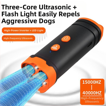 Ultraheli suure võimsusega kolmetuumaline koerte peletaja, haukumisvastane seade, koerte treeningvahend, peletusvahend koerte hammustuste ja haukumise ennetamiseks, enesekaitseks ja hammustusvastane
