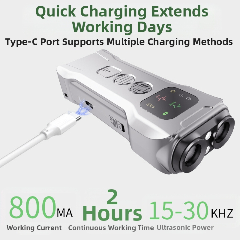 Трансграничен ултразвуков репелент за кучета с три глави, преносим дресьор за кучета със светлина, репелент за кучета против ухапване, репелент за кучета