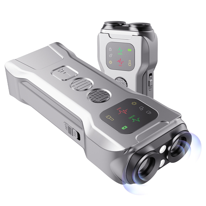 Piiriülene ultraheli koerte peletaja kolmepeaga haukumise peatamise kaasaskantav koeratreener kerge koerapeletajaga koera hammustusvastane koerapeletaja