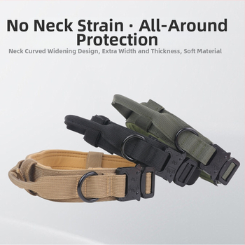 Naminių gyvūnėlių antkaklis vidutiniams ir dideliems šunims, taktinis antkaklis, pastorintas šunų antkaklis, šunų antkaklis, kuris nesmaugia kaklo, karinis šunų antkaklis