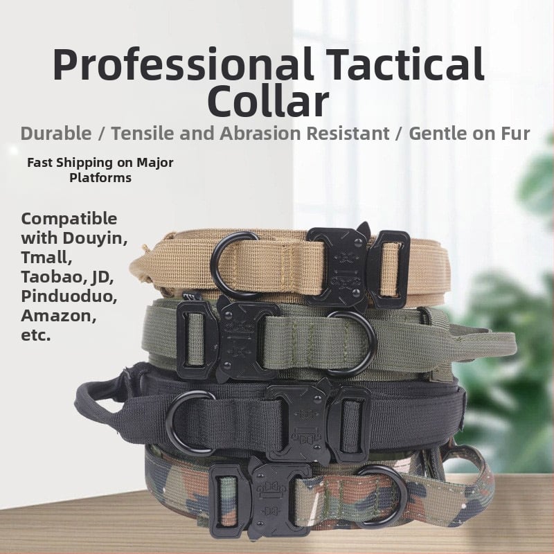 Naminių gyvūnėlių antkaklis vidutiniams ir dideliems šunims, taktinis antkaklis, pastorintas šunų antkaklis, šunų antkaklis, kuris nesmaugia kaklo, karinis šunų antkaklis