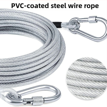 Piiriülene kuummüük lemmikloomade jalutusrihm roostevabast terasest trossist hammustusvastane kulumiskindel koerakett õues kasutamiseks mõeldud poltidega koerarihm