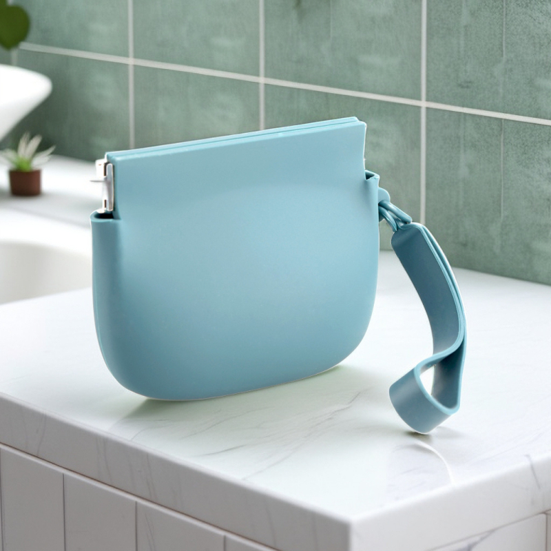 Nauja silikoninė šrapnelio formos monetų laikymo piniginė su rankomis užrišama sagtimi, silikoninė lūpų dažų laikymo piniginė, ausinių ir raktų laikymo piniginė