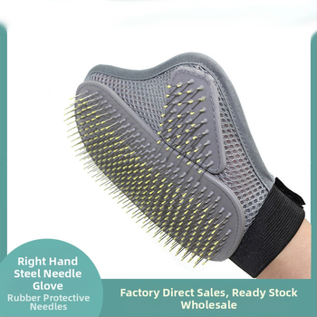 Mănuși de baie pentru câini de companie, mănuși de masaj, perie de baie, îndepărtează părul plutitor, mănuși de pieptene cu ac blând