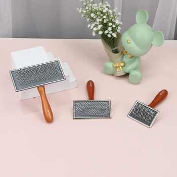 Χτένα βελόνας Bobo για κατοικίδια, χτένα ομορφιάς για σκύλους, χτένα αποτρίχωσης γάτας, ξύλινη χτένα βελόνας με λαβή, βούρτσα αποτρίχωσης για γάτα και σκύλους