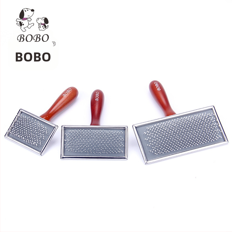 Гребен за домашни любимци Bobo с игла за кучета, гребен за красота, гребен за епилация на котки с дървена дръжка, гребен с игла за котки, епилация на кучета, четка за епилация
