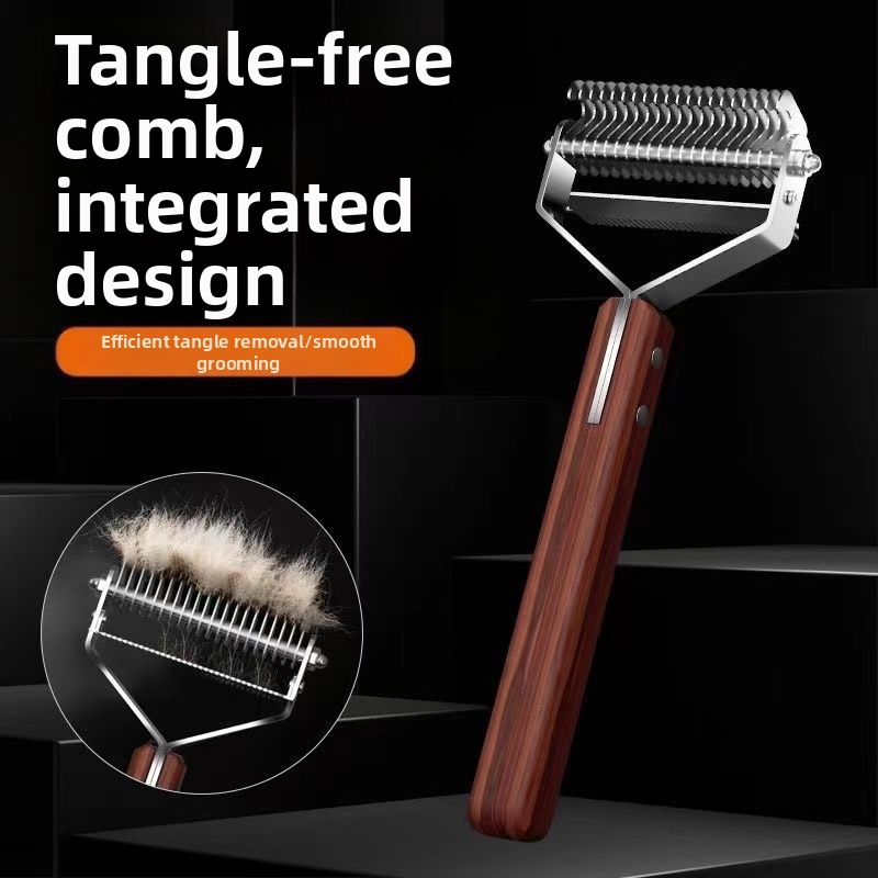 Гребен за кучешки редове със златен косъм, резачка за отваряне на възли, гребен за възли, гребен против възли, гребен за премахване на косми и плаващо обезкосмяване, гребен за артефакти за домашни любимци